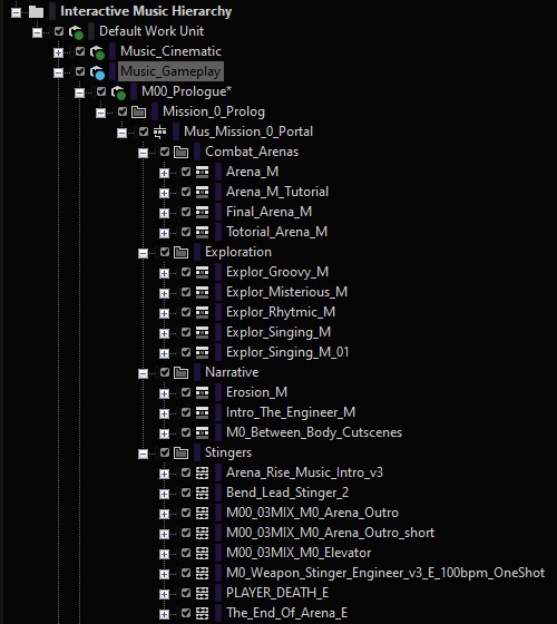 Wwise interactive music hierarchy and mission structure for Metal Eden